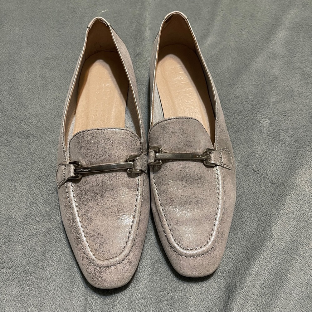 Hispanitas Silver Leather Loafers
